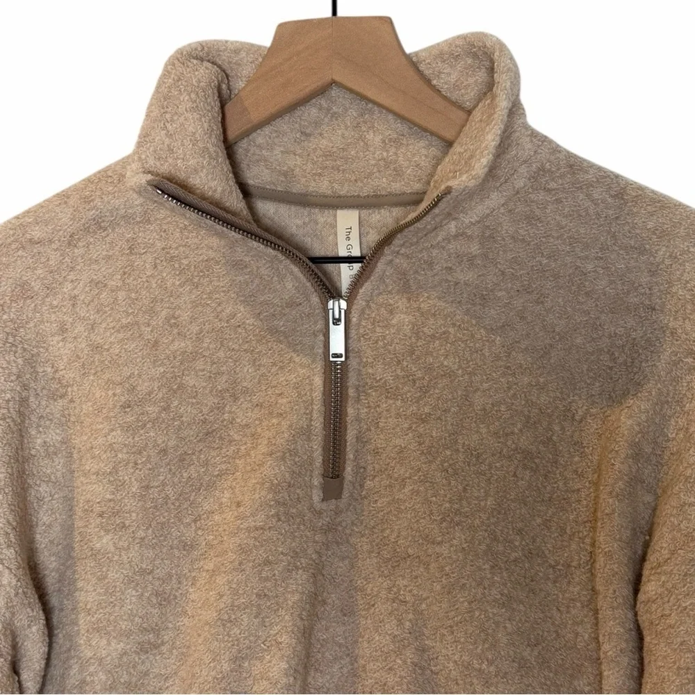 Babaton Oatmeal Wool Blend Half Zip Oversized Sweater Cozy Aritzia Small